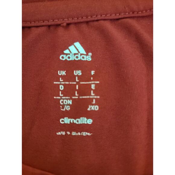 Adidas Nebraska Red Polo Shirt Size: Large Climalite Long Sleeve - Picture 3 of 3
